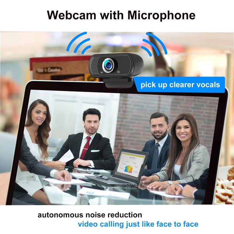 Hrayzan 1080p Webcam with Microphone, USB Web Camera 110-Degree View Angle Computer Camera,Webcam Tripod/Privacy Cover included,Plug and Play Web Cam for pc laptop computer mac Video Conferencing Streaming - Image 3